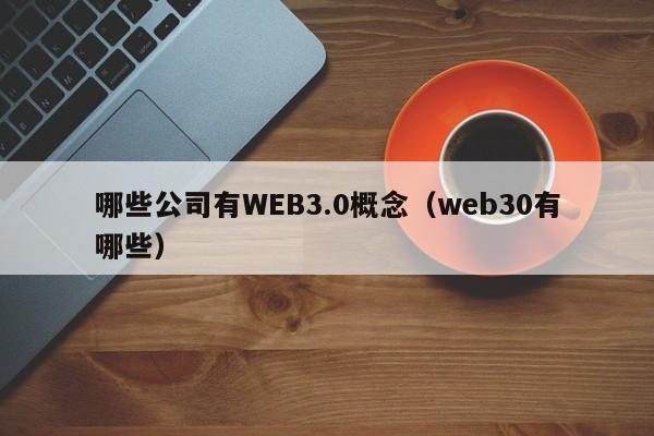 哪些公司有WEB3.0概念（web30有哪些）